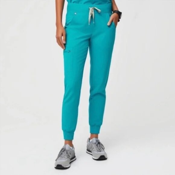 FIGS High Waisted Zamora Jogger Scrub Pants in Teal, size XS - Picture 1 of 8